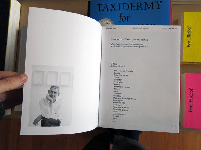 mono.kultur #40 Edmund de Waal: W is for White – Perimeter Books