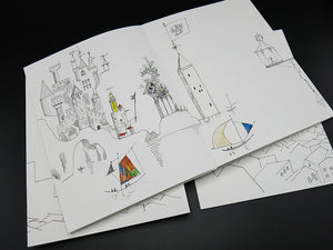 Saul Steinberg - 4 Leporellos: The Line / Types of Architecture / Shores of the Mediterranean / Cities of Italy (Rare)